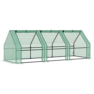 Invernadero Portátil Ecológico de 9FT X 3FT X 3FT con Puertas Grandes con Cierre y Cubierta de PE Resistente al Agua/UV para Uso en Interiores/Exteriores, Color Verde - Product Image 1
