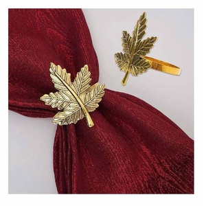 Nouveauté en stock, anneaux de serviette en aluminium feuille d'or, ensemble de 6 pour mariage, anniversaire, fête, décoration de table - Product Image 1