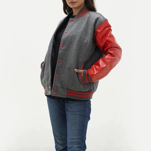 Veste universitaire pour femme, personnalisable, brodée, en mélange de laine avec manches en cuir, vêtement d'extérieur universitaire, service d'échantillons OEM ODM - Product Image 6