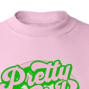 Sweat-shirt à col rond graphique Pink Pretty Girl Vibes, manches longues, poignets côtelés, décontracté, en polaire pour femme, pour tous les jours, style streetwear - Product Image 4