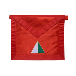 1. High Quality Scottish Rite 27th Degree Masonic <b>Apron</b> <b>White</b> Red Black with Gold Acacia Key Embroidery Ceremonial Accessories - Product Image 1