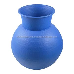 Bleu entièrement peint fleur Vase fer métal Design intérieur et extérieur décors bureau salon mariage décoration métal fleur Vase - Product Image 1