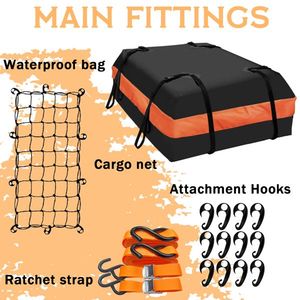 Heavy Duty 51\"x36\"x5\" Roof Rack for <b>Cars</b> Waterproof Cargo Carrier Basket with Elastic Net Attachment <b>Hooks</b> and Ratchet - Product Image 3