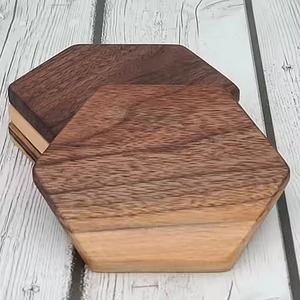 Wood Coasters Set Eco Friendly Beverage <b>Protectors</b> for Home Dining Restaurant Hotel Cafe Coffee <b>Table</b> - Product Image 6