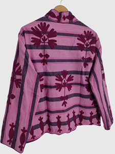 Veste à col mandarin imprimée de fleurs roses, manches longues, style blouson, vêtement de printemps pour adultes, tissu tissé, longueur normale - Product Image 6