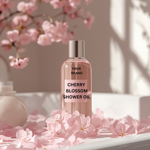 น้ำมันอาบน้ำและครีมอาบน้ำกลิ่นดอกซากุระแบบยูนิเซ็กซ์ สีชมพู - Product Image 1