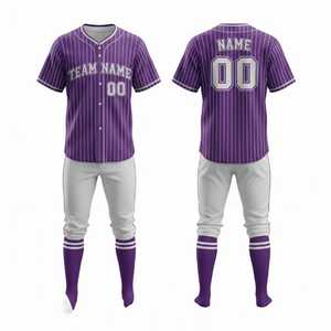 Custom Baseball Uniform Men's Solid Jersey Short Sleeve Quick Dry Breathable Polyester Team <b>Name</b> 00 Tackle Twill Print All - Product Image 3