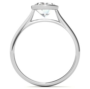 Brilliant Cut Moissanite 8x10mm Oval Cut Bezel Set Luxury Certified 925 Sterling <b>Silver</b> White Gold Plated <b>Solitaire</b> <b>Ring</b> - Product Image 2