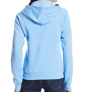 Sudadera con capucha corta de punto para mujer, de invierno/otoño, con mangas farol, cuello alto y espalda personalizada, en tejido de jersey de algodón/spandex. - Product Image 4