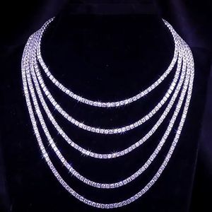 Chaîne de tennis style hip-hop pour rappeur, en or avec diamants de laboratoire taille ronde sertis à griffes, collier streetwear pour hommes, vente en gros - Product Image 1