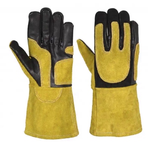 Guantes de Soldadura de Cuero Vacuno y Piel Serraje Reforzados, Resistentes a la Abrasión, al Calor y al Fuego, de Alta Durabilidad - Product Image 2