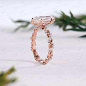 Vintage Marquise <b>Crystal</b> Solitaire <b>Ring</b> Sparkling Twisted Diamond Wedding Band Rose Gold <b>Ring</b> Women Custom Jewelry - Product Image 3