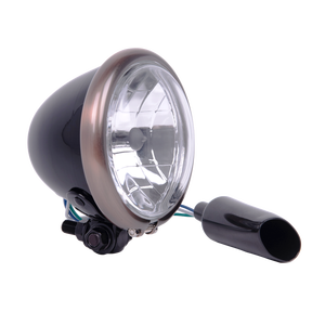 Faro Delantero para Motocicleta JY-21M0, Estilo Retro Metálico Dorado Vintage, 6V/12V, Repuesto - Product Image 1