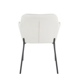 Set di 2 Sedie da Pranzo Contemporanee Daniella in Metallo Nero e Tessuto Crema, Seduta Moderna per Casa o Ufficio - Product Image 5