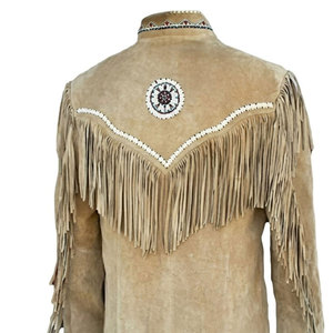 Solid Trader Custom <b>Suede</b> Fringe Leather <b>Jacket</b> Western Cowhide Tassel Style Soft Lining High Performance Outerwear - Product Image 6