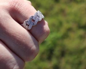 925 Sterling Silver Round Shape Moissanite <b>Ring</b> Hand Made Gift For Her Anniversary & Wedding - Product Image 2