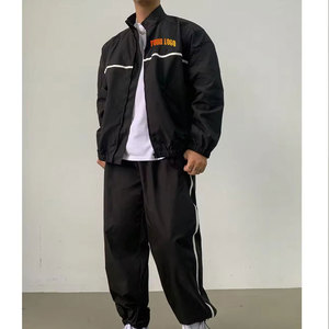 Conjunto de Traje Cortavientos Casual de Verano al por Mayor, de Poliéster/Algodón, Manga Larga, Estilo Urbano, Colores Personalizados Estampados - Product Image 1