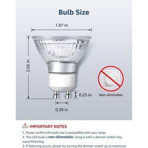 Lampadine LED GU10 4W Non Dimmerabili 2700K Luce Calda Soffusa, Ricambio per Illuminazione a Binario Incassato, Prodotto LED di 1ª Generazione - Product Image 5