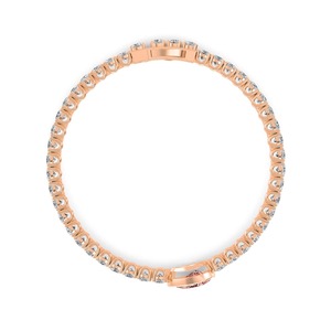 Bracelet luxueux en or rose et or blanc 9 carats avec diamants de laboratoire roses en forme de poire, 9,19 CTW - Product Image 4