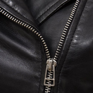 Custom Logo Design Ladies Biker Genuine Sheepskin Leather Jacket Waterproof Filled Breathable All Seasons Cotton Lined Plain - Product Image 6