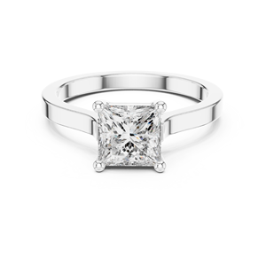 Ensemble de bagues solitaires classiques taille princesse en or rose 18 carats plaqué rhodium, certifiées, pour fêtes, mariages et cadeaux de luxe - Product Image 5