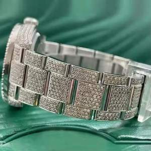 Reloj de Lujo para Hombre con Movimiento de Cuarzo, Correa de Acero Inoxidable, Bisel Plateado, Estilo Rapper, Edición Limitada Vintage - Product Image 3