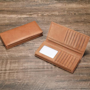 High Quality Lightweight Fashion <b>Men's</b> Genuine Leather Long Length Bi-fold Closure <b>RFID</b> Lining <b>Wallet</b> Factory-Made Custom Logo - Product Image 2