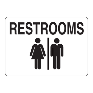 Panneau de signalisation Brady pour toilettes 10x14 pouces – Panneau de signalisation de circulation pour bureaux et installations - Product Image 1