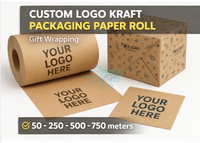 Rouleau de papier kraft imprimé sur mesure avec logo imprimé, largeur 25 cm |   115 g/m² |   Structure Premium à 3 couches
