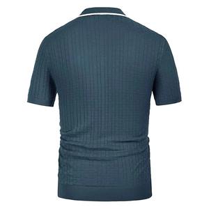 Camisas Personalizadas de Seda/Algodón para Hombre, Logotipo Bordado, Jersey Sólido de Verano, Suave, de Secado Rápido, Transpirable, Ropa Casual de Alta Calidad - Product Image 2