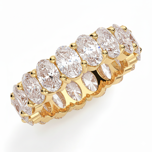 Anillos de boda de 3.0 quilates para mujer, corte ovalado, claridad VS1, color F, diamante cultivado en laboratorio certificado por IGI, anillo de compromiso de oro amarillo de 18k - Product Image 1