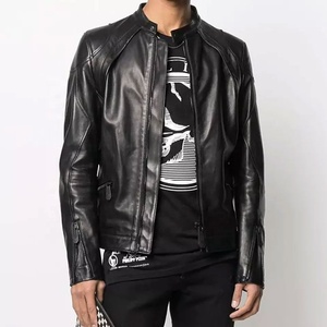 Custom Design High Quality Genuine PU Leather Motorbike <b>Racing</b> <b>Jacket</b> Custom Embroidery Cropped <b>Jacket</b> Zip up Leather <b>Jacket</b> - Product Image 4