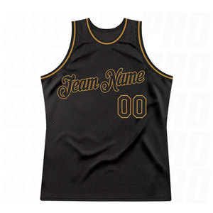 เสื้อบาสเก็ตบอลย้อนยุคสีดำทองโบราณแบบสั่งทำพิเศษ พรีเมียม คุณภาพสูง แบบซับลิเมชั่น  ชุดบาสเก็ตบอลย้อนยุคสั่งทำได้ตามต้องการ - Product Image 2