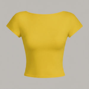 Crop top uni pour femme, respirant et à séchage rapide, vente en gros, fabricant de vêtements pour femmes au Bangladesh - Product Image 2