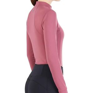 Camiseta de equitación para mujer de primera calidad con cierre de cremallera, suave, ligera y transpirable, capa base para montar a caballo - Product Image 3