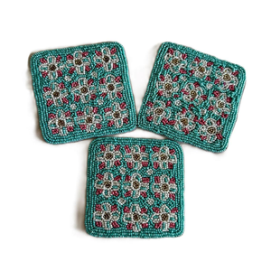 High Quality <b>Beaded</b> <b>Coaster</b> Set Unique Handmade Home Decor Table Accessories At Cheap Rate - Product Image 6