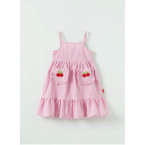 Vestido de Verano Estilo Coreano OZKIZ para Niñas, 100% Algodón, Tirantes Finos, Moda Infantil para 2-6 Años, Venta al Por Mayor - Product Image 1