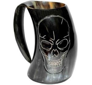 Eco-Friendly Natural Crafts Horn Tankard Beer <b>Mug</b> Polished Religious and Animal Style Nautical Themed Drinking Horn From Europe - Product Image 1