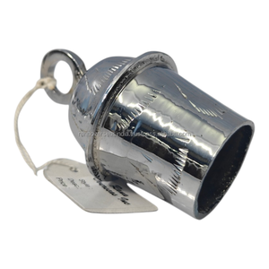 Cloche suspendue artisanale en laiton plaqué argent, cloche décorative de temple pour la maison, la porte, le mur, cadeau spirituel de Noël haut de gamme - Product Image 6