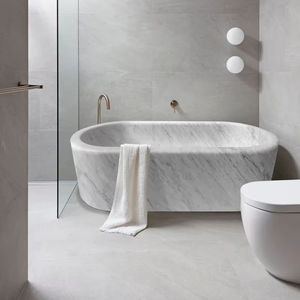 Baignoire autoportante de luxe en marbre naturel sculpté à la main, écologique, de style européen, avec drain, pour hôtel, villa, usage intérieur - Product Image 1
