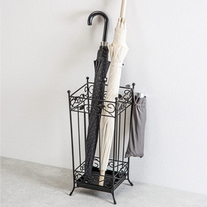 Porte-parapluie moderne en métal, support autoportant en fer, organisateur d'articles de pluie, finition noire élégante pour la maison, le bureau ou le couloir - Product Image 2
