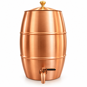 Distributeur d'eau en cuivre artisanal de qualité supérieure pour les bienfaits santé, idéal pour la maison, le bureau ou comme cadeau. Distributeur d'eau 100% cuivre pur. - Product Image 1