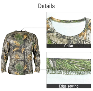Camisa de Caza de Manga Corta con Estampado de Camuflaje, Personalizada, Resistente, Suave, Transpirable, Cómoda, de Tela Elástica, para Otoño - Product Image 6