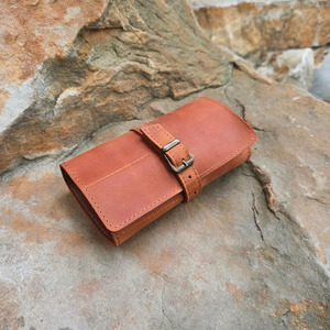 Estuche enrollable de cuero duradero para pinceles, organizador de viaje para artistas de acuarela, con múltiples ranuras, fabricante OEM personalizado a precio razonable - Product Image 6