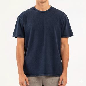 Nouvel Arrivage T-shirt Bleu Clair Délavé à l'Acide, Effet Minéral Vintage, Coton de Haute Qualité, Coupe Oversize, Streetwear, T-shirt Vierge - Product Image 3