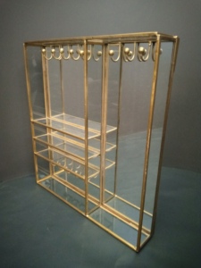 Artisan Design SH27 Brass/Glass/Mirror Jewelry Organizer with <b>Hooks</b> <b>Shelves</b> for Rings Earrings Necklace Storage (11x11.75x2.25") - Product Image 6