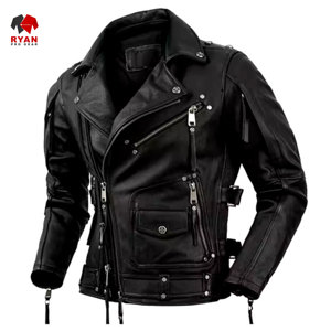 Veste en cuir sur mesure Ryan Pro Gear pour hommes avec logo personnalisé, design ODM, coupe classique - Product Image 1