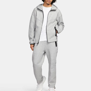 Ensemble de survêtements décontractés en molleton de haute qualité pour l'hiver, comprenant un sweat-shirt et un pantalon de jogging ample et personnalisé pour homme - Product Image 1
