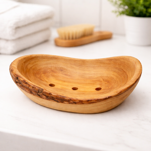 Tazón Grande con Diseño de Corazón para Regalos Navideños 2026, Nuevo, de Alta Gama, Clásico, de Madera y Bambú, con Acabado Craquelado Desechable - Product Image 1