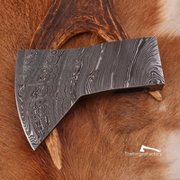 Burraq Hache de fendage et tête de tomahawk en acier Damas, qualité supérieure, faite main, avec étui en cuir, pour usage industriel et extérieur, cadeau pour papa